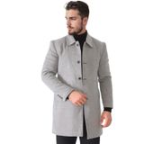 PLT9364 Dewberry Erkek Palto-Açık Gri