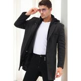 PLT9371 Dewberry Erkek Palto %70 Yün %30 Polyester Orta Kalınlıkta Düz Desenli Diagonal Antrasıt - XL - Gri