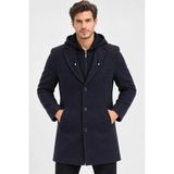 PLT9371 Dewberry Erkek Palto-Diagonal Lacivert-2 - 2XL