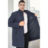 PLT9386 Dewberry Erkek Palto-Diagonal Lacivert