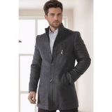 PLT9386 Dewberry Erkek Palto-Füme - XL