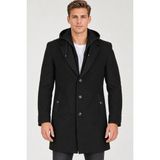 PLT9406 Dewberry Erkek Palto-Siyah-1