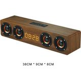 Pltech Kablosuz Bluetooth Hoparlör Fm Radyo ve Çalar Saatli Taşınabilir Şarjlı Müzik Speaker Ses Bombası - Ahşap