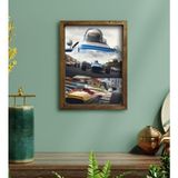 Plucopy Bk Gift Formula 1 Tasarımlı Doğal Masif Ahşap Çerçeveli Tablo 30X40CM-9 - Renkli