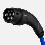 Plugen Line 2 Elektrikli Araç Şarj Kablosu 22 Kw 3 Faz 32A Mavi-Siyah Soket 10 Metre