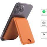Pluginn Apple iPhone İçin Magsafe Deri Cüzdan Kartlık | Mfı Lisans Apple Find My Özellikli Takip Edilebilir | Amber Turuncu