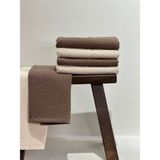 Plume Ceramic Home %100 Pamuk Premium 4'lü El Yüz Havlu Seti -50X80 cm | Çeyizlik, M - 50 x 80 cm - Bej - Kahverengi