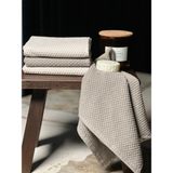 PlumeHome Banyo&Misafir&Mutfak&Çeyizlik Hediye El Havlu Seti - 30x50 - 4lü Set - 30 x 50 cm - Ekru - Taş