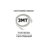 Plus Bilişim 3 Mt. Cat6 İnternet Kablosu, Tv Plus, Tivibu, Fiber, Adsl, Modem PC ve Laptop Ethernet Kablosu