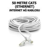 Plus Bilişim 50 Mt. Cat5 İnternet Kablosu, Tivibu, Adsl, Modem, PC, Laptop Ethernet Ağ Kablosu A+ Kalite