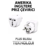 Plus Bilişim Amerikan, İngiliz Priz (Fiş) Çevirici Dönüştürücü, Amerikan, İngiliz Prizi Türk Prizine Çevirir