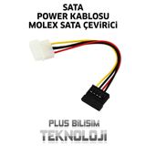 Plus Bilişim PC Sata Power Kablosu PSU Molex Sata Çevirici, Kasa içi HDD/DVD/SSD 4 pin Molex to Sata Güç Kablo