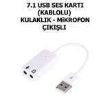 Plus Bilişim Usb Ses Kartı Kablolu 3.5mm Uyumlu Kulaklık ve Mikrofon Çıkışlı, Usb Card, Usb Ses Harici 7.1 Kanal