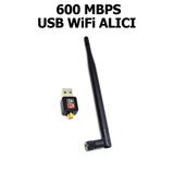 Plus Bilişim Wifi Alıcı, Wifi Adaptör, Usb Wifi Alıcı, 600 Usb Wifi Adaptörü Antenli, Kablosuz Wifi Alıcı Uyumlu