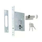 Plus Çelik Kapı Emniyet Kilidi 60Mm - Krom (Gm Nikel Silindirli) 257 Gm