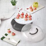 Plus Çok Amaçlı Saklama Kabı, Pasta Börek Muffin Kabı, Şeffaf Kapaklı, 3.8 L, 30.5 x 30.5 x 9 cm