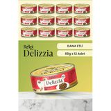 Plus Delizzia / Sos İçinde Parça Etli Dana Etli Yetişkin Kedi Maması 85G X 12 Adet
