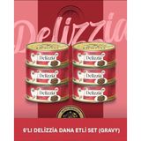 Plus Delizzia Yetişkin Dana Etli Gravy Kedi Maması 6x85 gram