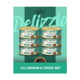 Plus Delizzia Yetişkin Somonlu-Tavuklu Gravy Kedi Maması 6x85 gram