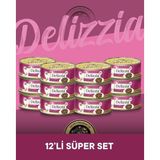 Plus Delizzia Yetişkin Tavuklu-Ciğerli Gravy Kedi Maması 12x85 gram