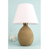 Plus Handmade Seramik Abajur Kahve-Beyaz