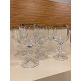 Plus Home Bardak Bohemia Kristal Kahve Yanı Gümüş Şeritli 6'lı Kadeh Yükseklik 13 cm Çapı 6 cm