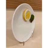 Plus Home Çerezlik Veya Şekerlik El Yapımı Porselen Limon Dekorlu 16 cm - Sarı