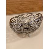 Plus Home Kase Meyvelik Döküm Pirinç Gümüş Oval ve Derin Model El Yapımı Ortaboy Çapı 29 cm Yükseklik 16 cm