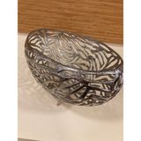 Plus Home Kase Meyvelik Döküm Pirinç Oval ve Derin Model Gümüş Büyükboy Çapı 35 cm Yükseklik 20 cm