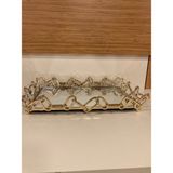 Plus Home Tepsi Dekoratif Dikdörtgen Aynalı Pirinç Zincir Model Ortaboy Renk Altın Çapı 34X24 cm
