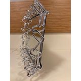 Plus Home Tepsi Dekoratif Dikdörtgen Aynalı Pirinç Zincir Model Ortaboy Renk Gümüş Çapı 34X24 cm