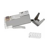 Plus Q-J710M Cat7 Metal Konnektör RJ45 Cat7 Jack + Ayraç 10LUK Paket