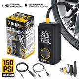 Plus Şarjlı Hava Kompresörü, Dijital Ekran, 12V 6.0Ah Lithium-Ion Batarya, 6000Mah Powerbank, Led Fener, 150 Psı, Araba Motorsiklet Bisiklet İçin