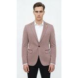 Plus Scorpion Açık Pembe Erkek Italyan Kesim Blazer Ceket – Kol Yamali, Slim Fit, Şık ve Modern Tasarım - 6 Drop - 54