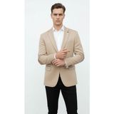 Plus Scorpion Bej Erkek Italyan Kesim Blazer Ceket – Kol Yamali, Slim Fit, Şık ve Modern Tasarım - 6 Drop - 56