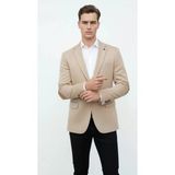 Plus Scorpion Bej Erkek İtalyan Kesim Blazer Ceket – Kol Yamali, Slim Fit, Şık ve Modern Tasarım