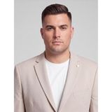 Plus Scorpion Büyük Beden Erkek Blazer Ceket – Klasik Yaka Modern Kesim Şık Kumaş Ceket - 66 - 6 Drop - Bej