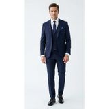 Plus Scorpion Erkek 3 Parça Slim Fit Takım Elbise –klasik Likralı Kumaş, Tek Düğme, Çift Yırtmaçlı Modern Kesim (Ceket Yelek Pantolon) - Lacivert - 6 Drop - 46