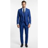 Plus Scorpion Erkek 3 Parça Slim Fit Takım Elbise –klasik Likralı Kumaş, Tek Düğme, Çift Yırtmaçlı Modern Kesim (Ceket Yelek Pantolon) - Saks - 6 Drop - 54