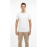 Plus Scorpion Erkek Basic Tişört Slim Fit Bisiklet Yaka Pamuk Likralı Günlük Kullanım - Beyaz - 2XL