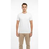 Plus Scorpion Erkek Basic Tişört Slim Fit Bisiklet Yaka Pamuk Likralı Günlük Kullanım - Beyaz - XL