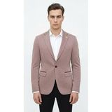 Plus Scorpion Erkek Blazer Ceket - İtalyan Kesim Slim Fit, Dirsek Yamalı Modern Tasarım (Bordo, 64)