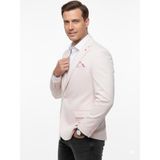 Plus Scorpion Erkek Blazer Ceket – Slim Fit, Tek Düğme, Şık Davet ve Iş Kombin Ceketi - 46 - 6 Drop - Pembe