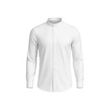 Plus Scorpion Erkek Hakim Yaka Slim Fit Gömlek – Şık, Modern, Uzun Kollu, Düz Model - Beyaz - 2XL