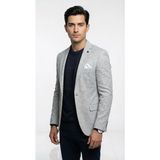 Plus Scorpion Erkek Karyağdı Desenli Slim Fit Blazer Ceket – Siyah & Bej – Şık Günlük ve Ofis Kombin - 48 - 6 Drop