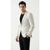 Plus Scorpion Erkek Karyağdı Desenli Slim Fit Blazer Ceket – Siyah & Bej – Şık Günlük ve Ofis Kombin - 56 - 6 Drop
