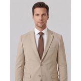 Plus Scorpion Erkek Klasik 2’li Takım Elbise 2 Düğmeli Slim Fit Esnek Kumaş Çift Yırtmaçlı 7 Drop - Bej - 6 Drop - 50