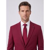 Plus Scorpion Erkek Klasik 2’li Takım Elbise 2 Düğmeli Slim Fit Esnek Kumaş Çift Yırtmaçlı 7 Drop - Bordo - 6 Drop - 60