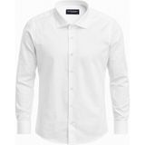 Plus Scorpion Erkek Klasik Slim Fit Gömlek – Nefes Alan Kumaş, Şık Ofis Gömleği, Beyaz/siyah - 2XL