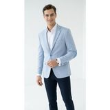 Plus Scorpion Erkek Kolu Yamalı Blazer Ceket – Bebe Mavi Renk, Italyan Kesim Şık ve Modern Tasarım - 48 - 6 Drop - Bebe Mavisi